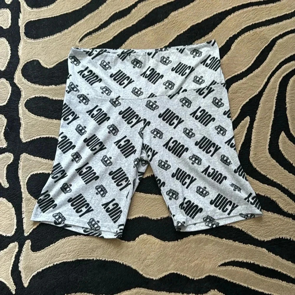 Juicy by juicy Couture bike Shorts gray grey with logo